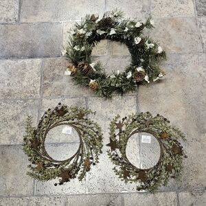 Primitive Rustic Cabin Candle Ring Wreath BNWT